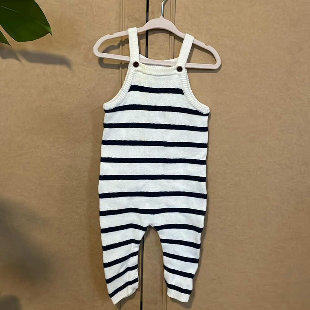 Janie and Jack knit overall onesie